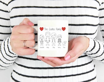 Personalised Stickman family mug