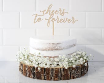 Cheers to Forever Cake Topper, Wedding Cake Topper, Custom Wedding Cake Toppers, Personalized Wedding Cake Topper, Mr and Mrs Cake Topper