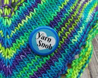 Yarn Snob - Blue - 1.25" Button