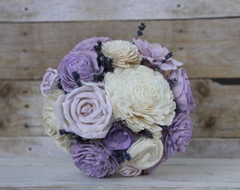 Lavender Sola Wood Flower Bouquet Bridal