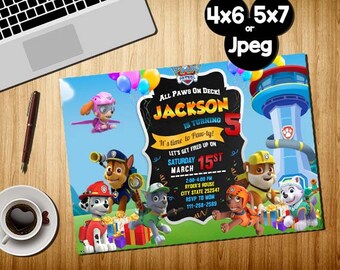Paw Patrol Invitation, Paw Patrol Birthday Invitation, Paw Patrol Invitation Instant Download, Paw Patrol Invitation Boy, Printable
