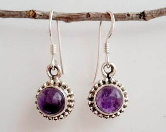 Amethyst Earrings - February Birthstone Earrings - Sterling Silver Amethyst Earrings - Purple Gemstone Earrings - Amethyst Jewelry