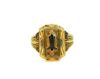 1956 Narbonne HS Class Ring Los Angeles CA 10k Gold Enamel