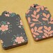 30 gift tags - FREE SHIPPING - assorted handmade die cut price tags floral patterned cardstock paper party favor blank labels craft supplies