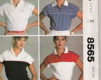 1983 McCalls 8565 Brooke Shields Signature Collection Pullover Top Size 6-8 UNCUT