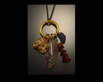 Pendant with sterling silver chain. handmade. gift. ready made. one of a kind. sweet 16
