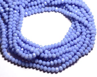 Wire 39cm 90pc env - beads opaque - Rondelle faceted glass blue purple lavender Pastel 6x4.5mm - 4558550084927