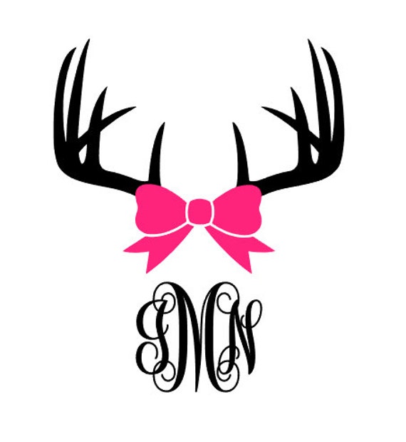 Download Deer Antler Monogram Decal Deer Horn Monogram Decal