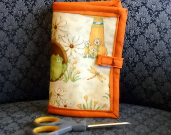Frogs and Ladybugs Needle Book, Needle Case, Hand Sewing Organizer