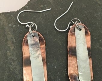 Copper & Mixed Metal Dangle Earrings