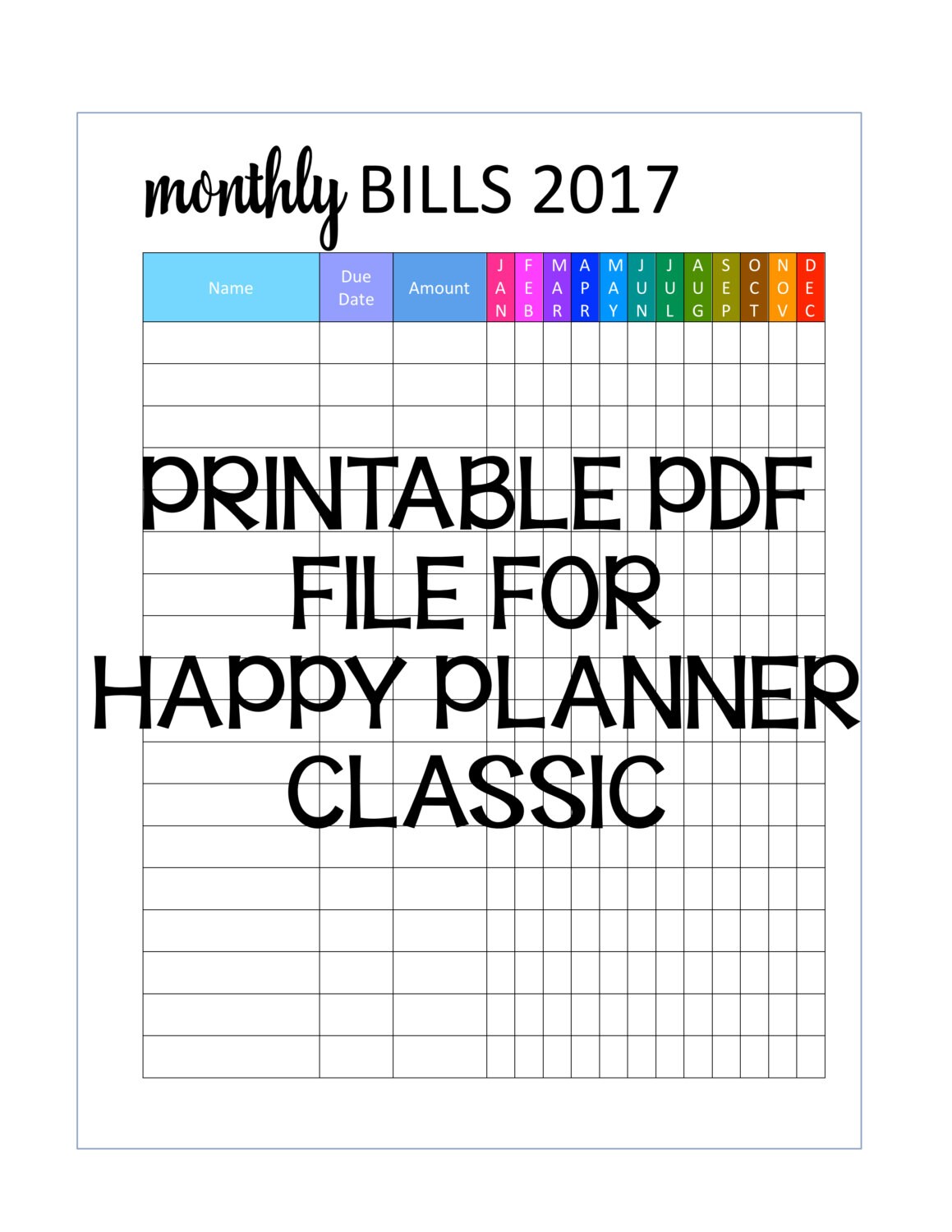 bill budget planner
