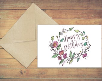 blank birthday card etsy