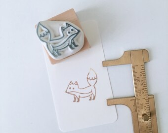 Little Fox hand carved rubber stamp.fox rubber stamp.stamp.animal stamp.zoo stamp