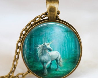 Unicorn necklace , Unicorn pendant , Unicorn jewelry , fairy fantasy charm necklace, whimsical jewelry, turquoise blue unicorn pendant