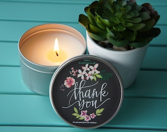 Scented Soy Candle / 'THANK YOU'/Sweet pea/Handpoured