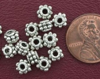 15 5mm round bumpy spacer bali pewter beads