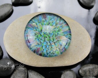 Spring Lampwork Glass Cabochon - 32mm - Jewelry Making Supply