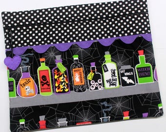Halloween Potions Cross Stitch Embroidery Project Bag