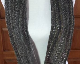 Hand-spun, hand-knit infinity scarf