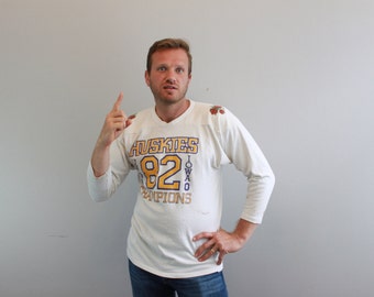 Vintage 1982 University of Washington UW Huskies Rose Bowl Champions Shirt