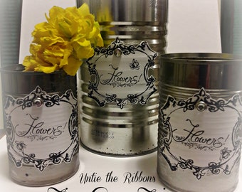 Tin Can Trio - Bumble Bee, Event Centerpiece or Home Decor