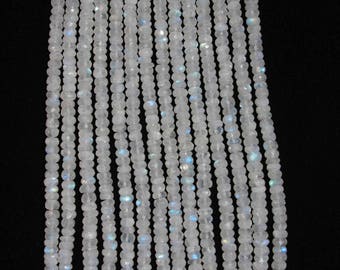 Moonstone, Moonstone Rondelle, Faceted Rondelle, Natural Moonstone, Gemstone Bead, Sparkle Bead, Full Strand, 7 mm, AdrianasBeads