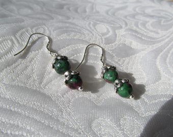 Ruby in zoisite earrings