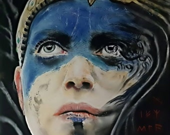 Senua, original pastel Painting