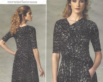 Tracy Reese Womens Ruched Dress OOP Vogue Sewing Pattern V1252 Size 8 10 12 14 Bust 31 1/2 to 36 UnCut Vogue American Designer