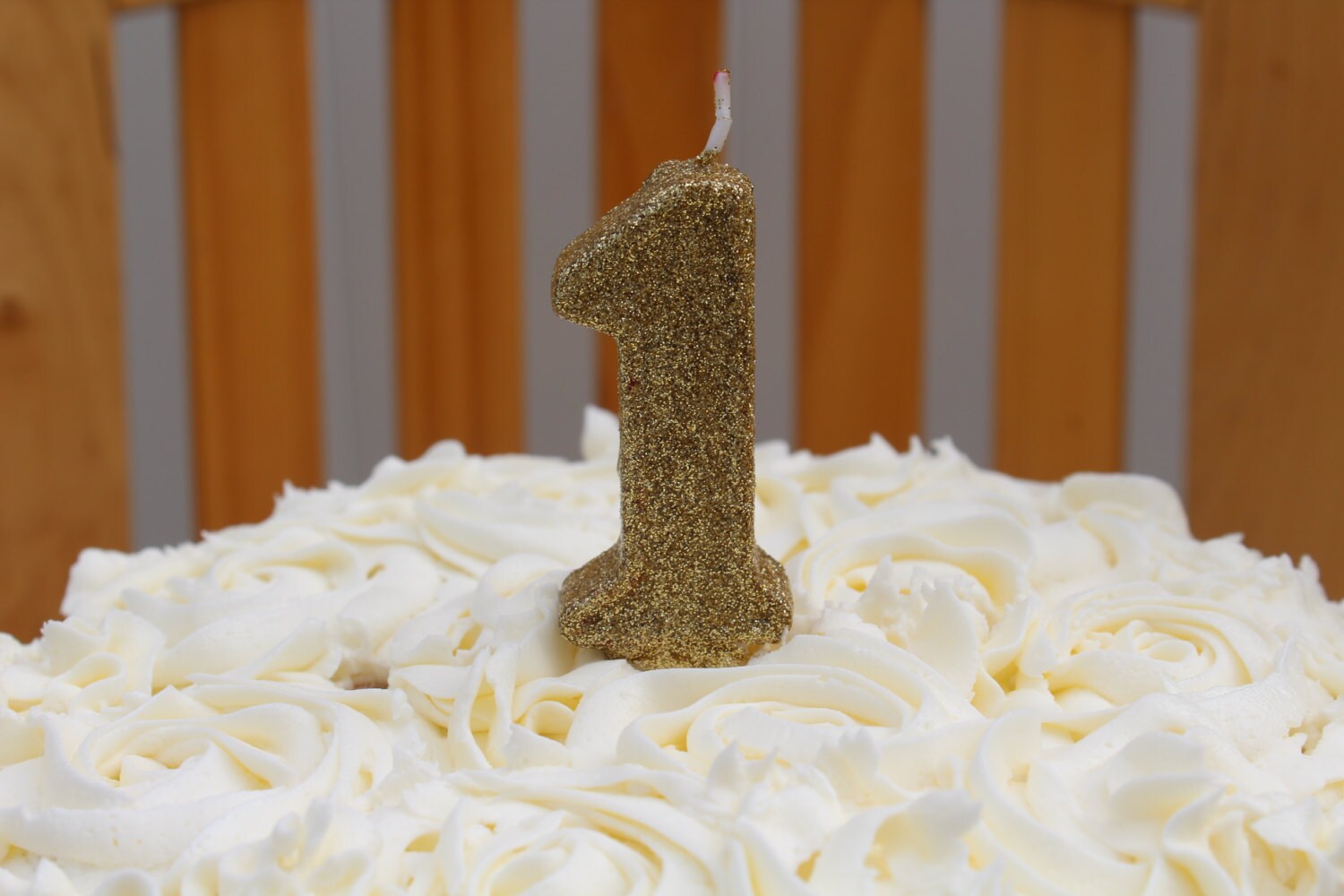 Gold glitter birthday candle Number 1