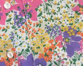 60s/70s Floral Button-Up Skirt