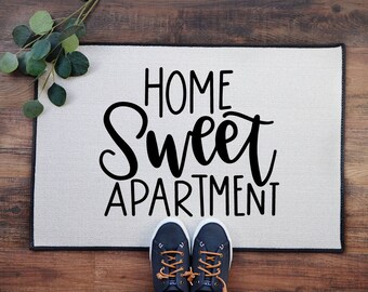 Home Sweet Apartment Doormat Indoor Outdoor Rug Housewarming Gift Front Porch Decor Home Sweet Apartment Doormat Indoor Outdoor Rug Housewarming Gift Front Porch Decor