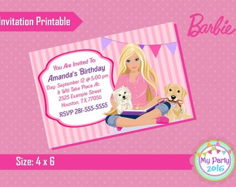 Barbie Birthday Party Invitation - Printable