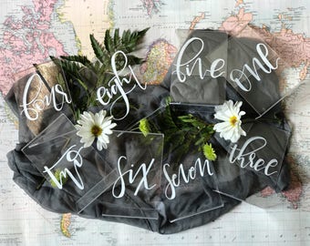 Acrylic Table Numbers Set of 8