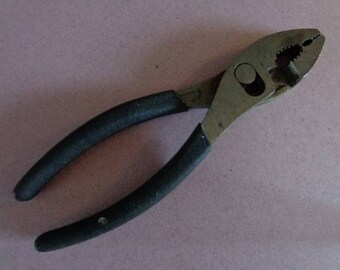 Vintage Craftsman Slip Joint pliers 9 45378 Made in USA small pliers Black handles