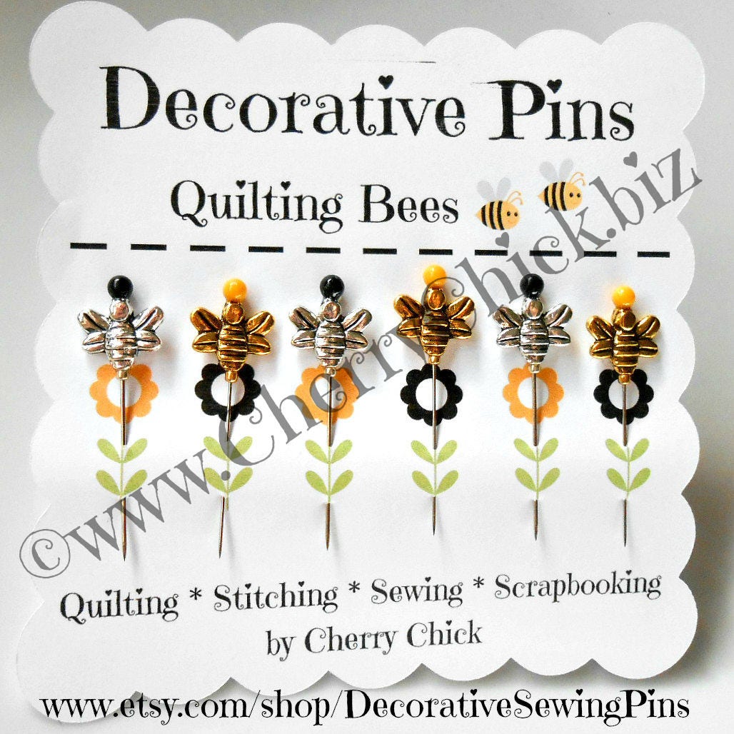 Quilting Bee Pins Decorative Sewing Pins Bee Pins Thread