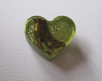 Victorian Boot Heart-Shaped Brooch