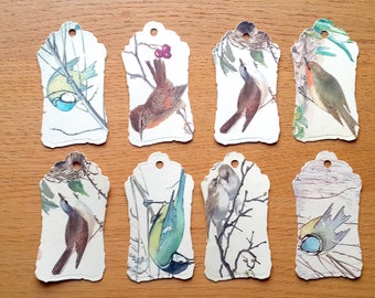 Bird Gift Tags - 8 Bird Gift Tags - Bird Birthday gift Tags- Bird Theme Tags - Bird Spotter Tags