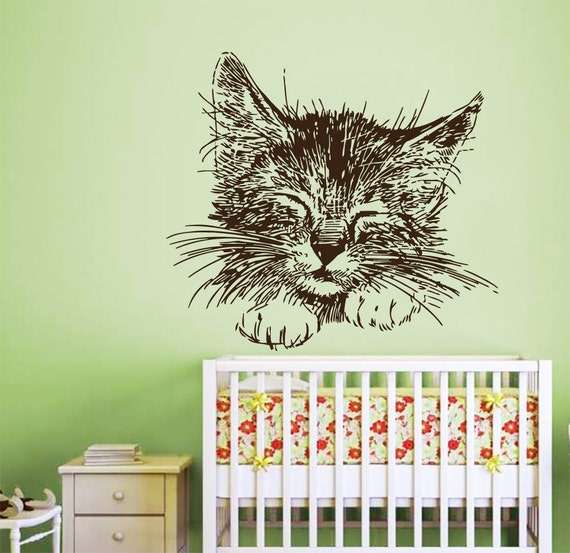 Cat Wall Decals Baby Kitten Vinyl Stickers Pets Pet Shop Love