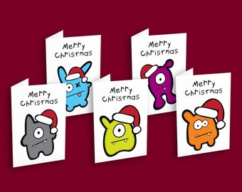 5 x Monster Christmas Cards by BABUA