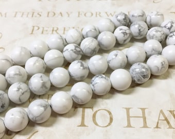 AA quality, Magnesite Beads, Round, 10mm, Full strand