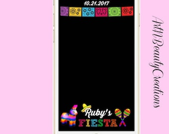 Fiesta Party Snapchat filter Mexican Theme Birthday Party. & has option for Uploading snapchat. Mexican Fiesta theme. Fiesta snapchat filter