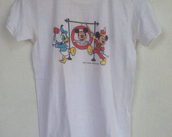 Rare vintage Mickey Mouse club walt disney productions joey ramones style tshirt XS