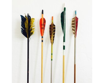 Pre Selected Vintage Arrows / Feather Tops / Set of 5