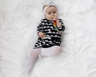 Black and white organic cotton dress