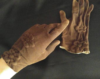 1950s brown leather gloves