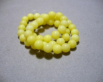 Jade Beads Yellow Round 8mm