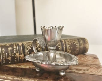Vintage Silver Plate Candle Holder, Wilcox Silver Plate