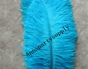 100 pcs turquoise 10-11inch ostrich feather plume for wedding party supply decor wedding centerpiece