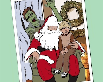 Ten Pack Zombies are More Scary Than Santas Lap Anti Holiday Cards